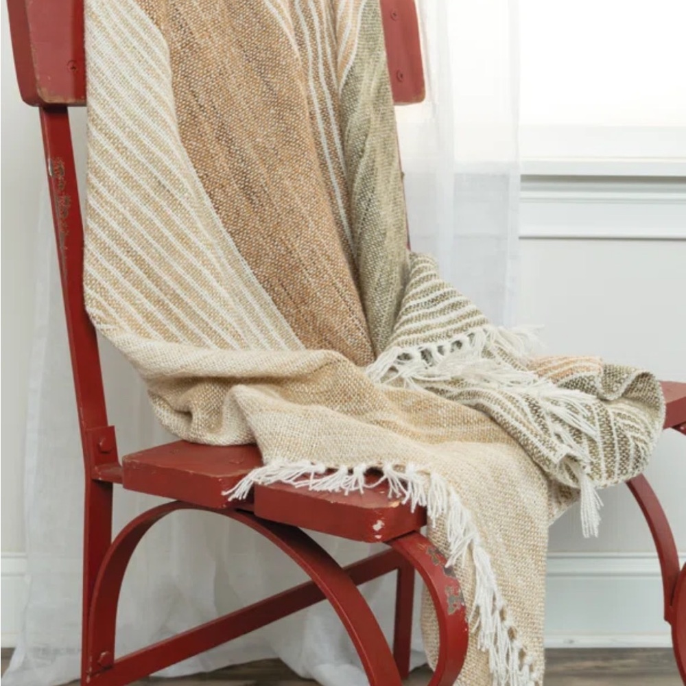 Dyer hand woven polyester throw blanket